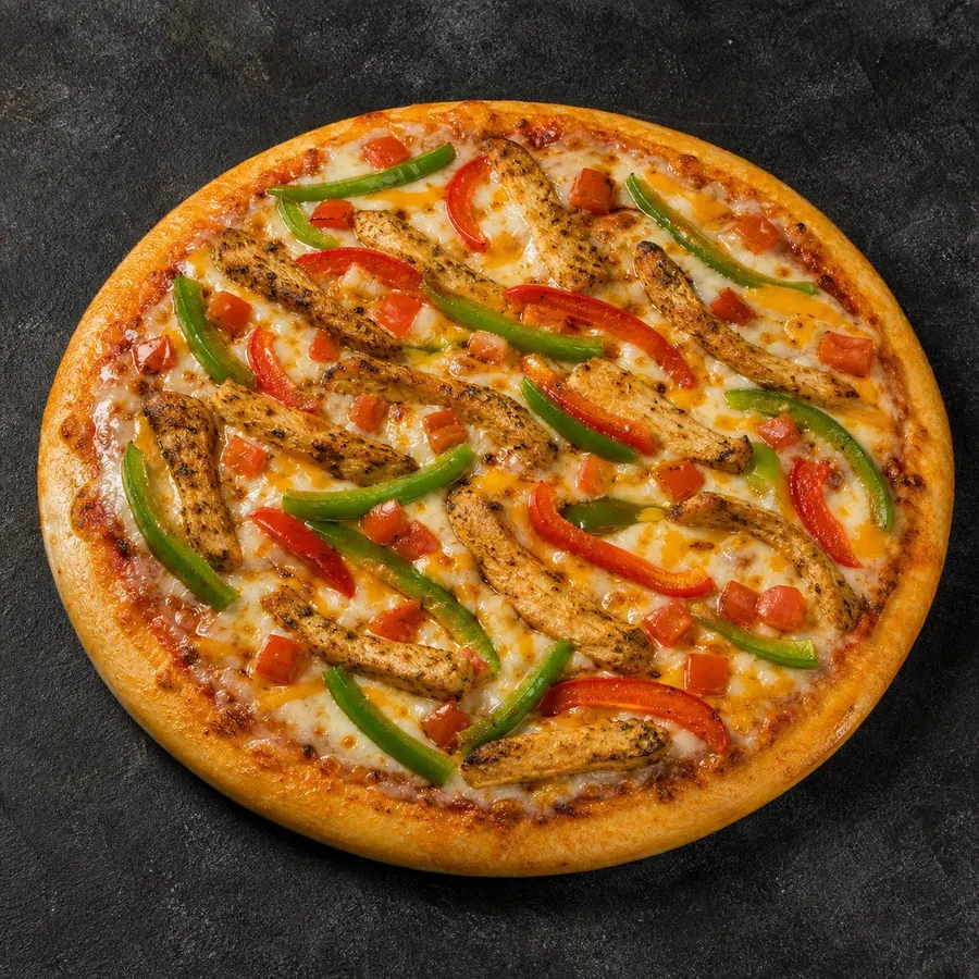Pakistani chicken fajita pizza