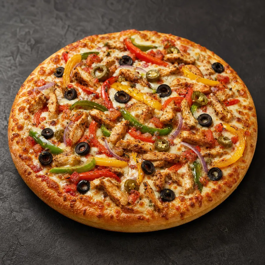 Pakistani fajita special pizza